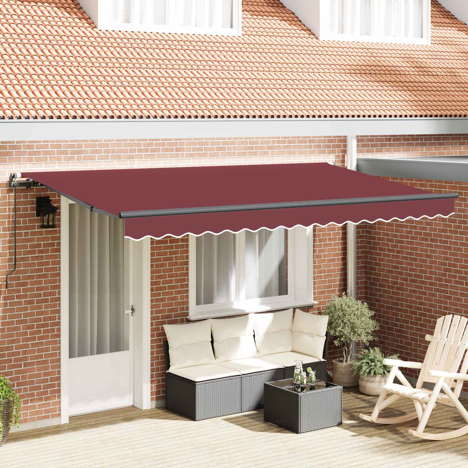 Novaro Behúzható napellenző Burgundi 350 x 200 cm szövet