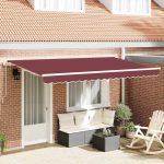 Novaro Behúzható napellenző Burgundi 350 x 200 cm szövet