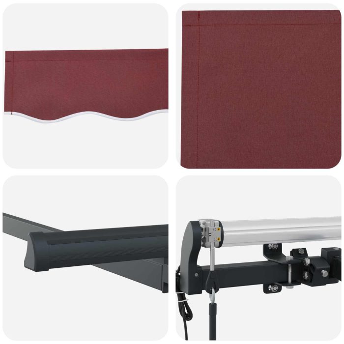 Novaro Behúzható napellenző Burgundi 350 x 200 x 165 cm szövet - Image 8