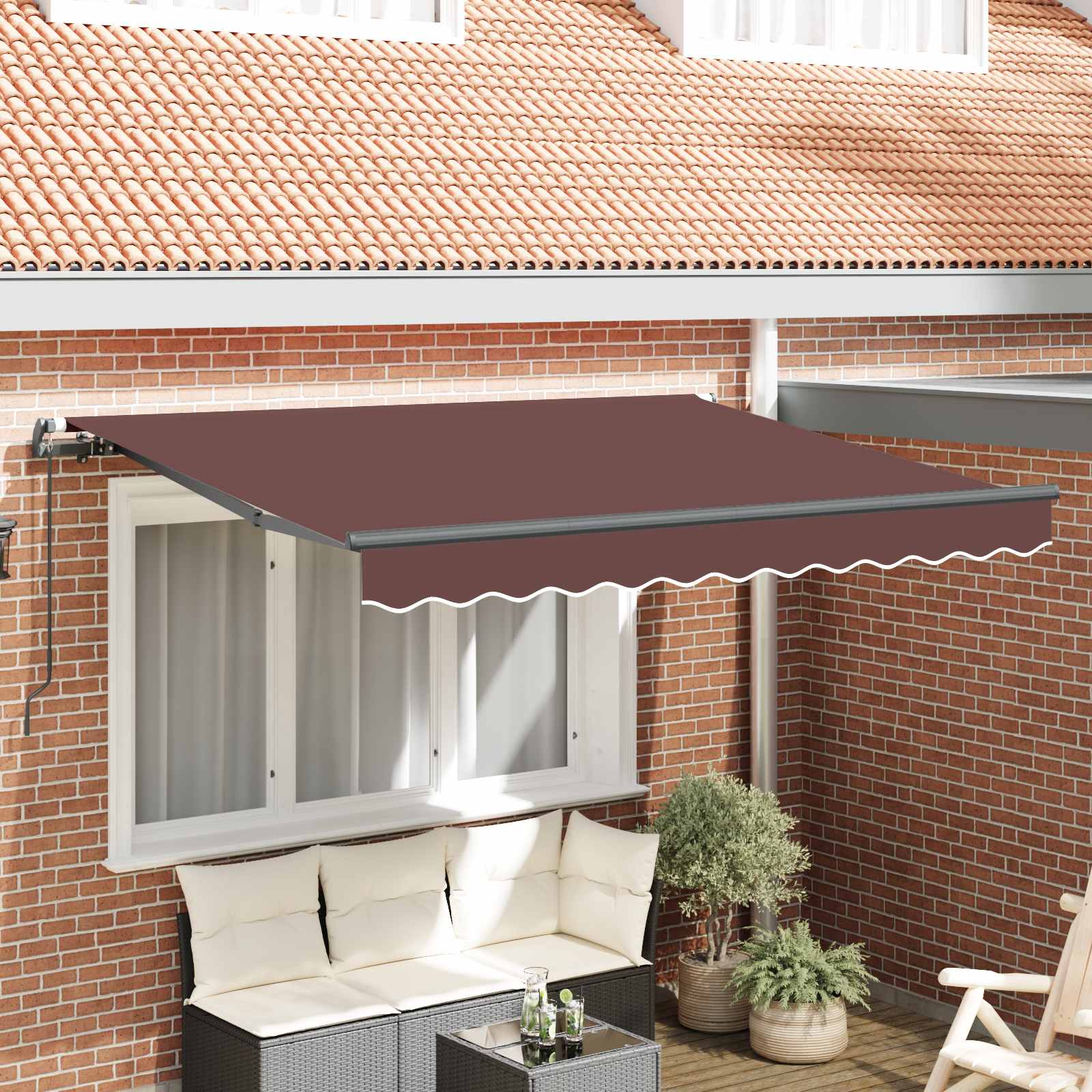 Novaro Behúzható napellenző Barna 350 x 200 cm szövet