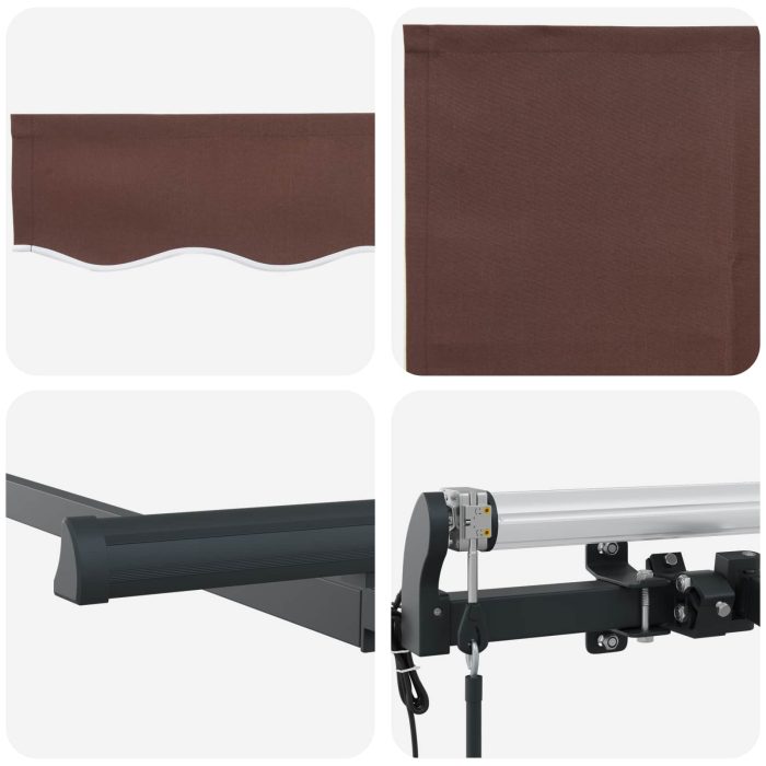 Novaro Behúzható napellenző Barna 350 x 200 cm szövet - Image 8