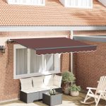 Novaro Behúzható napellenző Barna 350 x 200 cm szövet