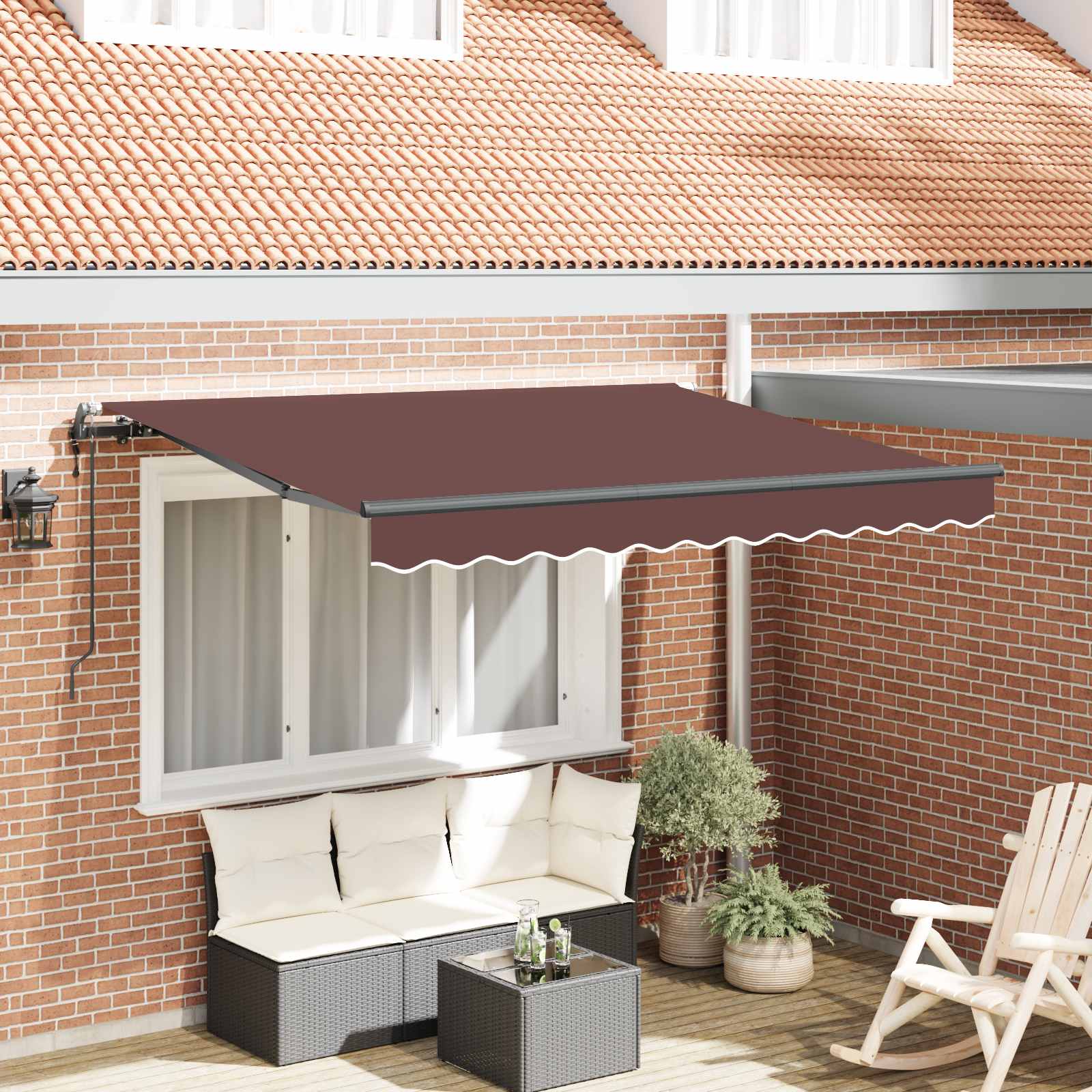Novaro Behúzható napellenző Barna 350 x 200 cm szövet