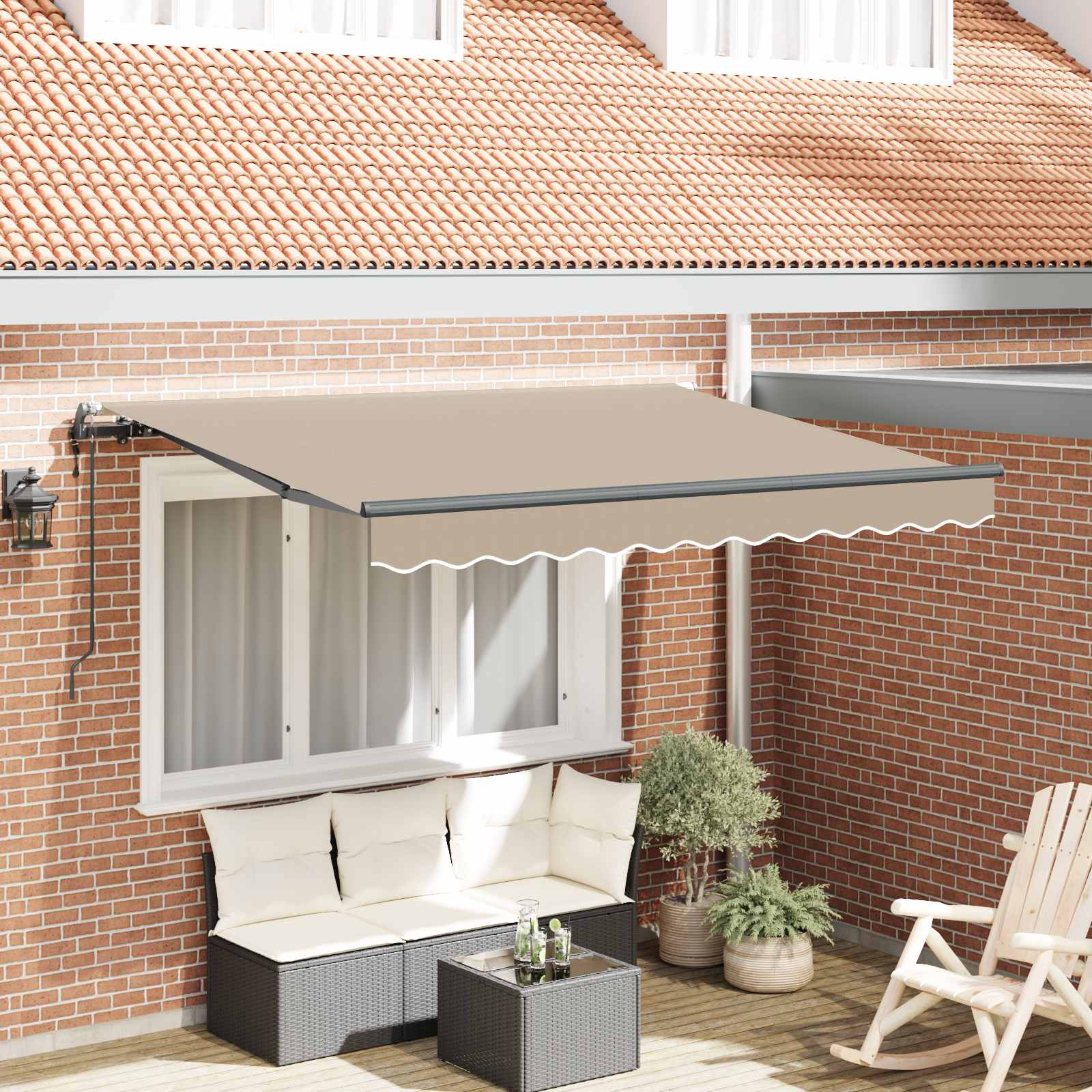 Novaro Behúzható napellenző Bézs 350 x 200 cm szövet