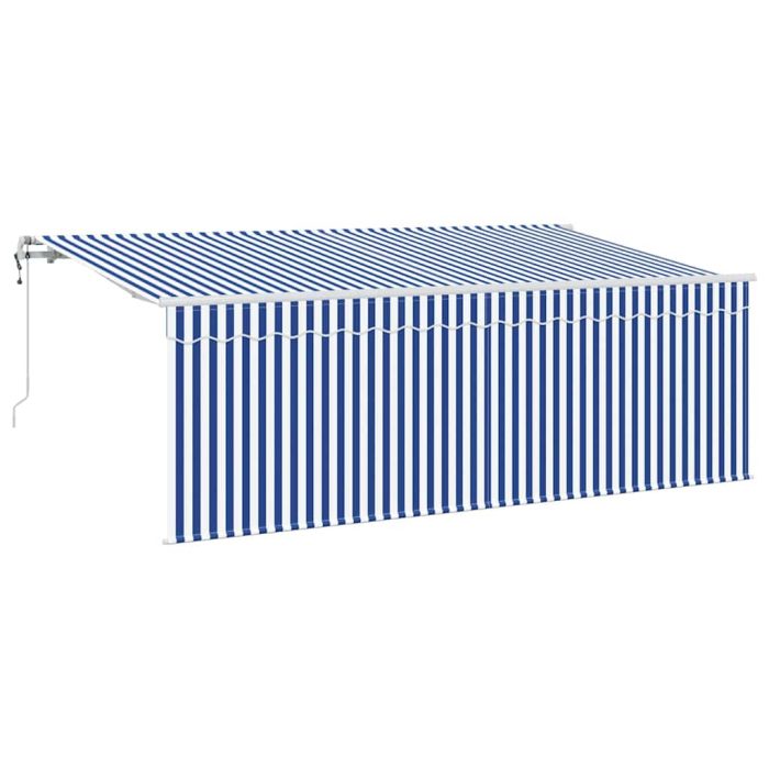 Novaro Behúzható napellenző Kék és Fehér 400 x 200 cm - Image 2