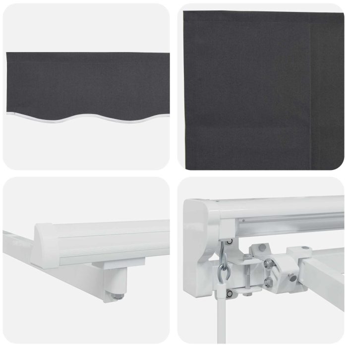 Novaro Behúzható napellenző Antracit 400 x 200 cm Pamut és Alumínium - Image 5