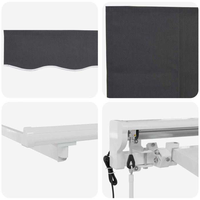 Novaro Behúzható napellenző Antracit 400 x 200 cm Pamut és Alumínium - Image 5