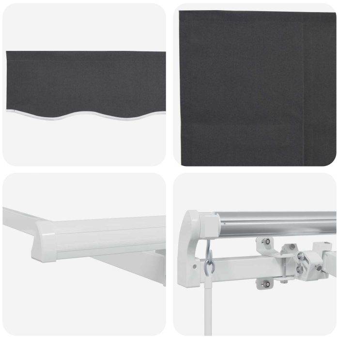 Novaro Behúzható napellenző Antracit 400 x 200 cm Pamut és Alumínium - Image 5