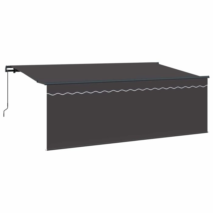Novaro Behúzható napellenző Antracit 400 x 200 cm Pamut és Alumínium - Image 2