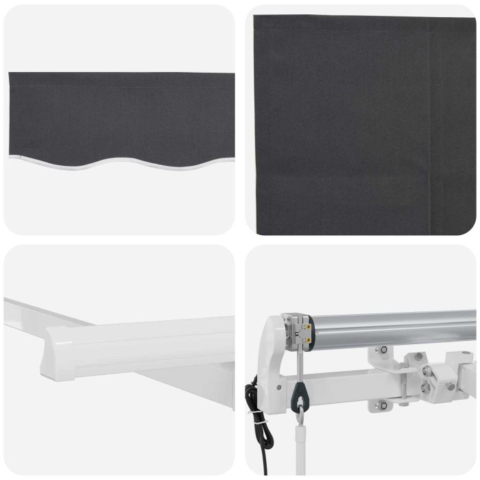 Novaro Behúzható napellenző Antracit 400 x 200 cm Pamut és Alumínium - Image 7