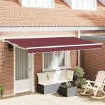 Novaro Napernyő keret Burgundi 400 x 200 cm Poliészter PU bevonattal