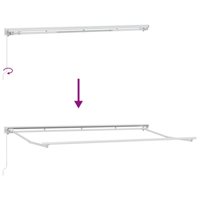 Novaro Napernyő keret Burgundi 400 x 200 cm Poliészter PU bevonattal - Image 9