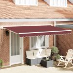 Novaro Behúzható napellenző Burgundi 400 x 200 cm szövet