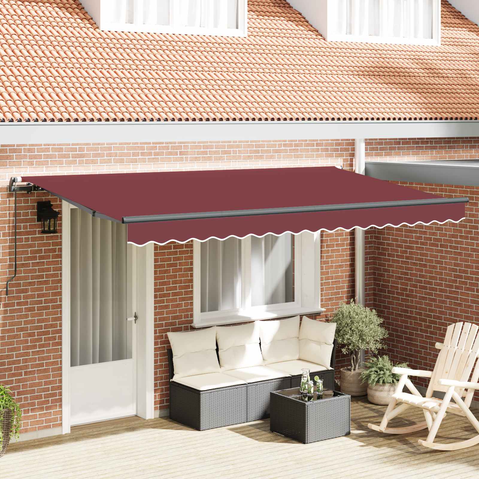 Novaro Behúzható napellenző Burgundi 400 x 200 cm szövet