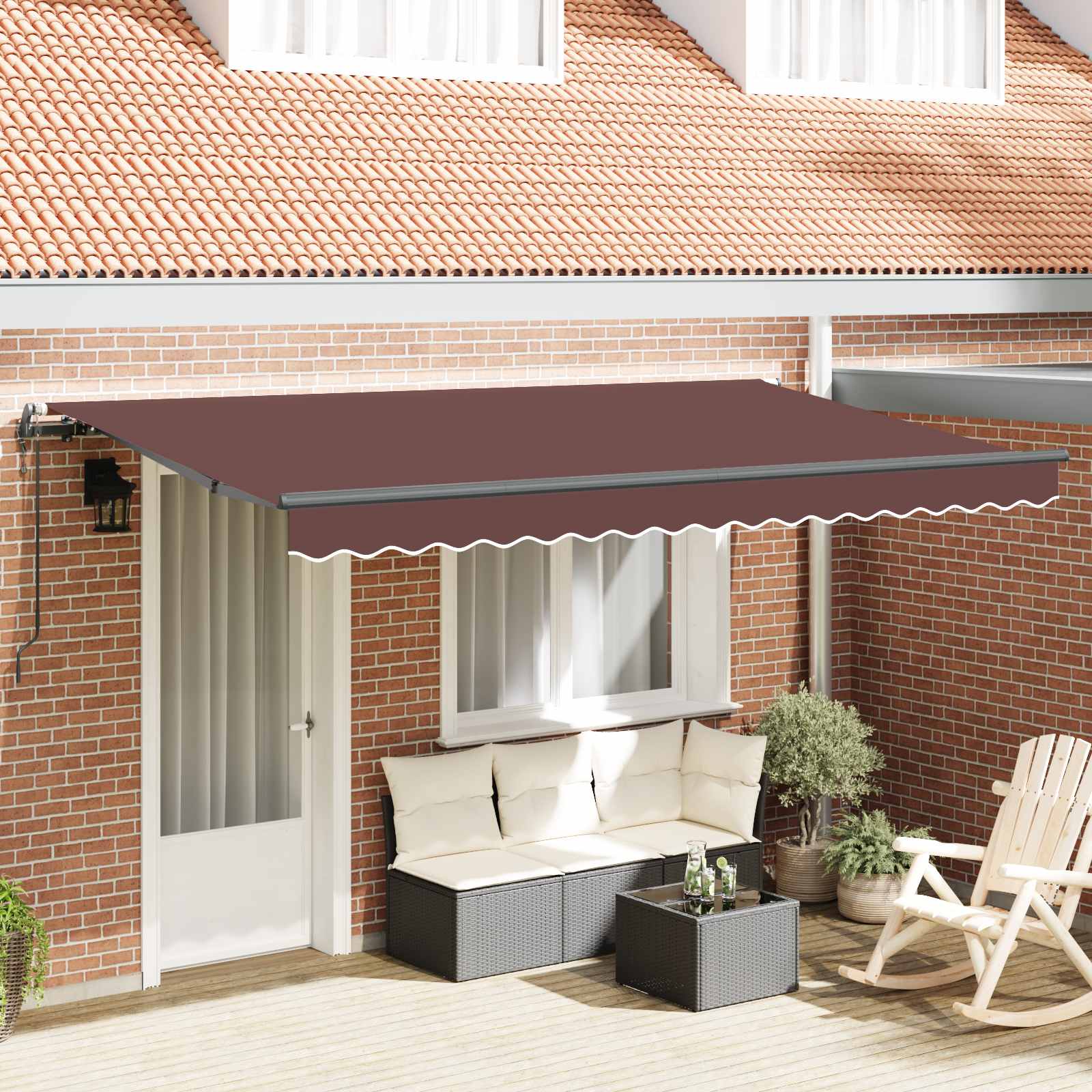 Novaro Behúzható napellenző Barna 400 x 200 cm szövet