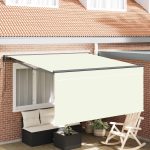 Novaro Behúzható napellenző Krém 300 x 250 cm Pamut és Alumínium