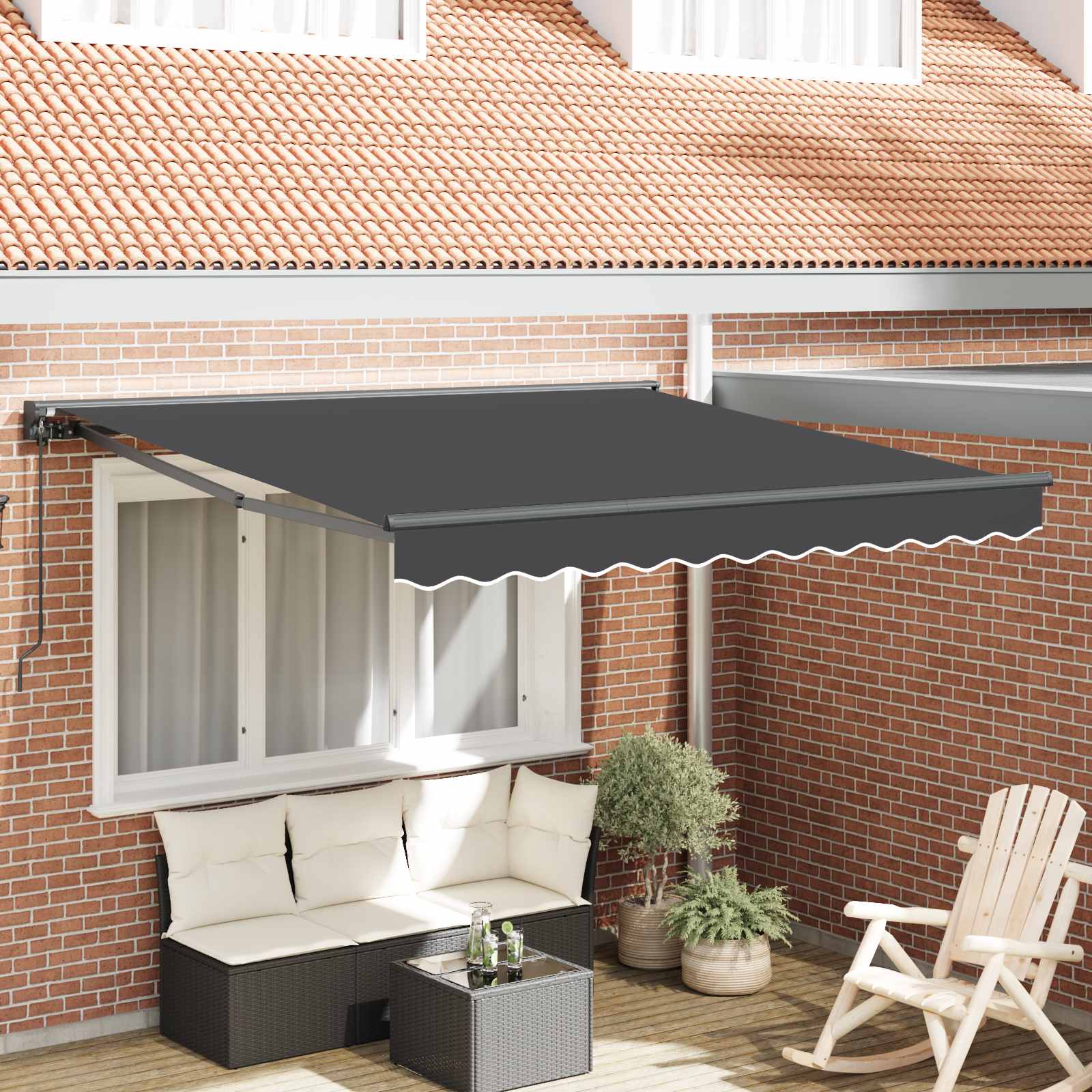 Novaro Napernyő keret Antracitszürke 300 x 250 cm