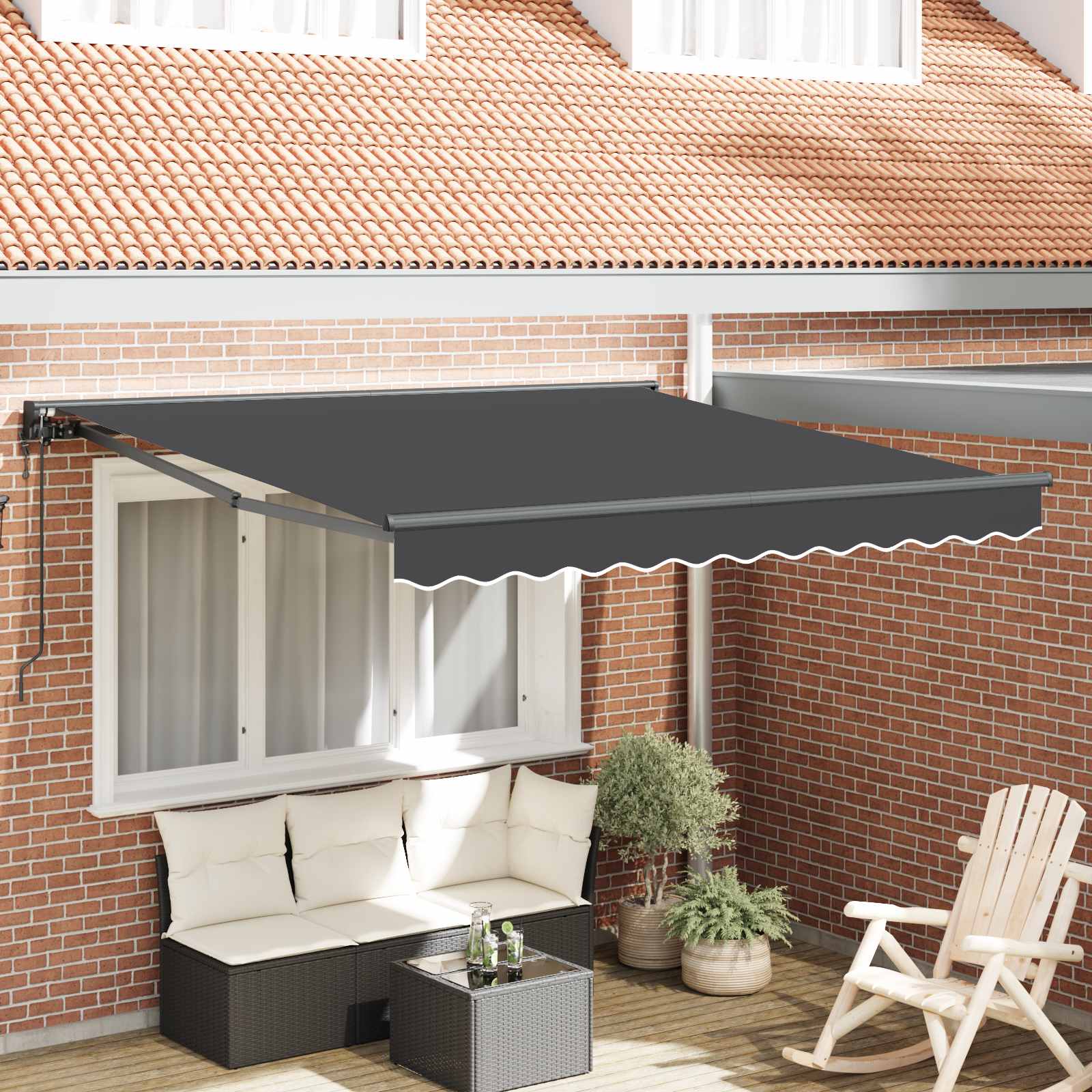 Novaro Napernyő keret Antracitszürke 300 x 250 cm