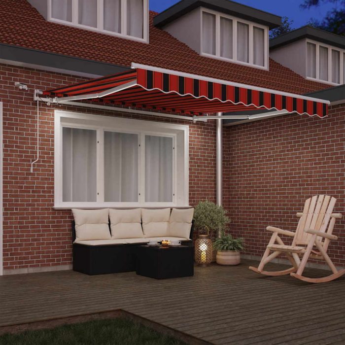 Novaro Behúzható napellenző Narancs és Barna 300 x 250 cm Poliészter - Image 3