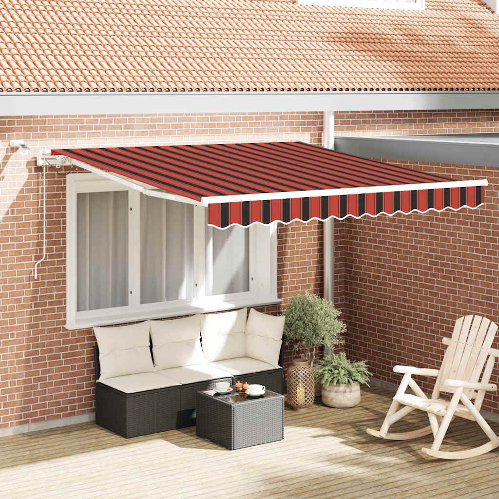 Novaro Behúzható napellenző Narancs és Barna 300 x 250 cm Poliészter