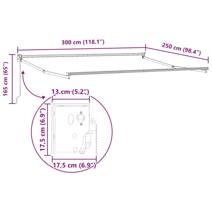 Novaro Behúzható napellenző Narancs és Barna 300 x 250 cm - Image 8