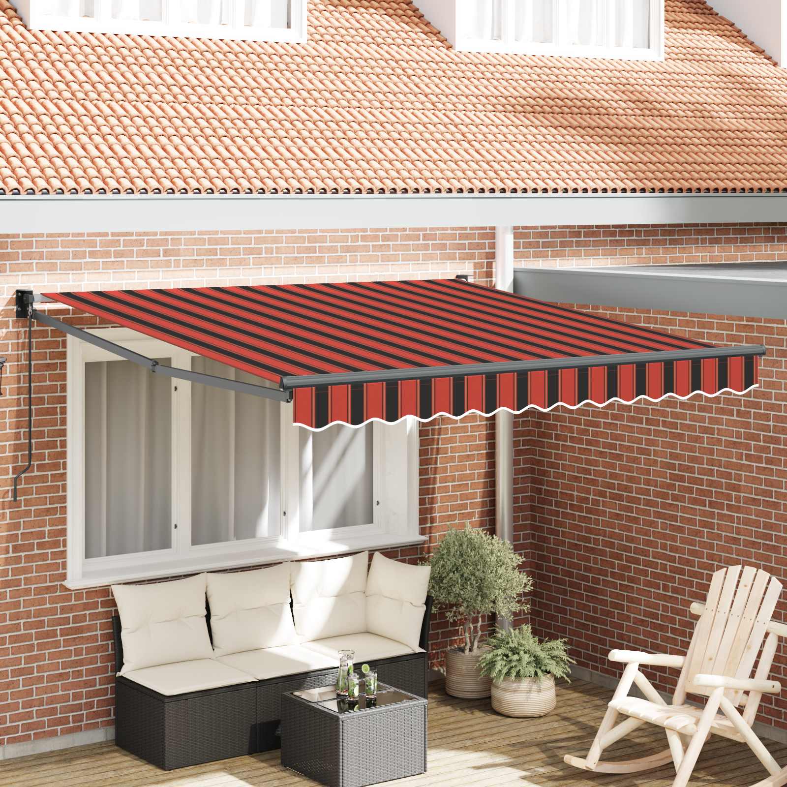 Novaro Behúzható napellenző Narancs és Barna 300 x 250 cm