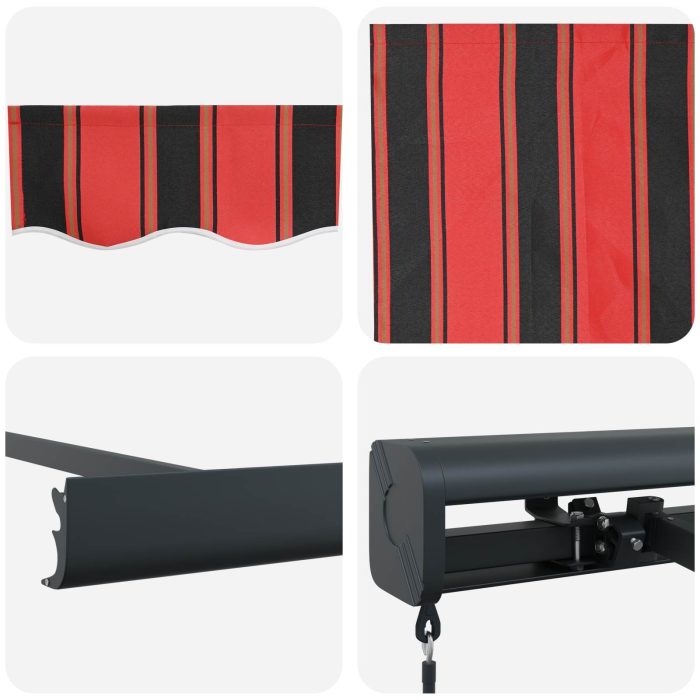 Novaro Behúzható napellenző Piros és Fekete 300 x 250 cm - Image 8