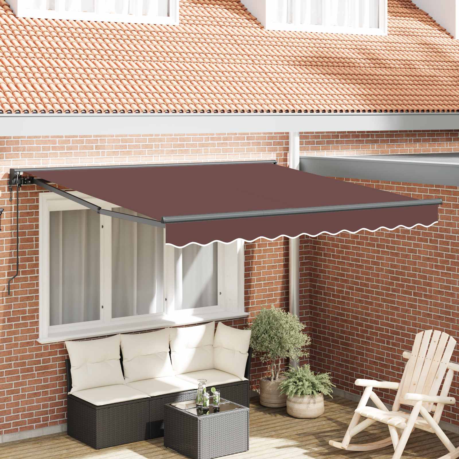 Novaro Napernyő keret Barna 300 x 250 cm Poliészter PU bevonattal