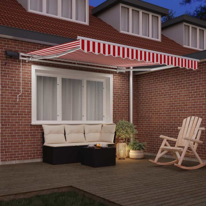 Novaro Behúzható napellenző Piros és Fehér 300 x 250 cm - Image 3