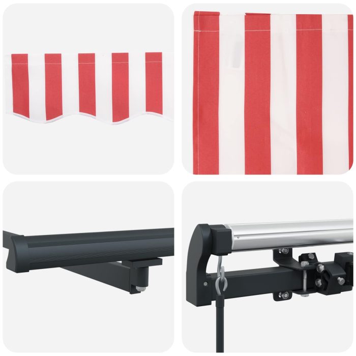Novaro Behúzható napellenző Piros és Fehér 300 x 250 cm - Image 7