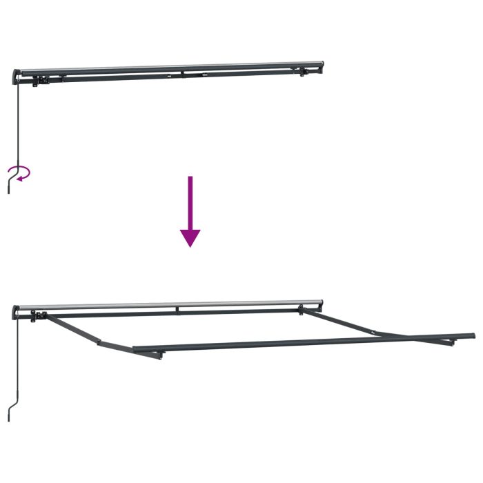 Novaro Behúzható napellenző Piros és Fehér 300 x 250 cm - Image 8