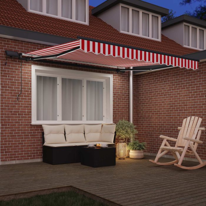 Novaro Behúzható napellenző Piros és Fehér 300 x 250 cm - Image 3