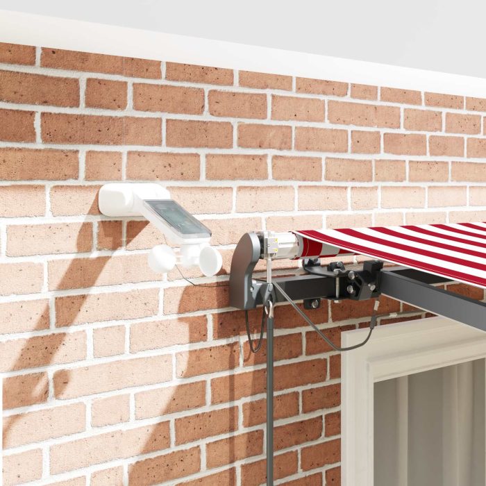 Novaro Behúzható napellenző Piros és Fehér 300 x 250 cm Poliészter - Image 4