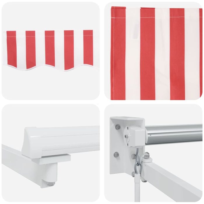 Novaro Behúzható napellenző Piros és Fehér 300 x 250 cm - Image 8