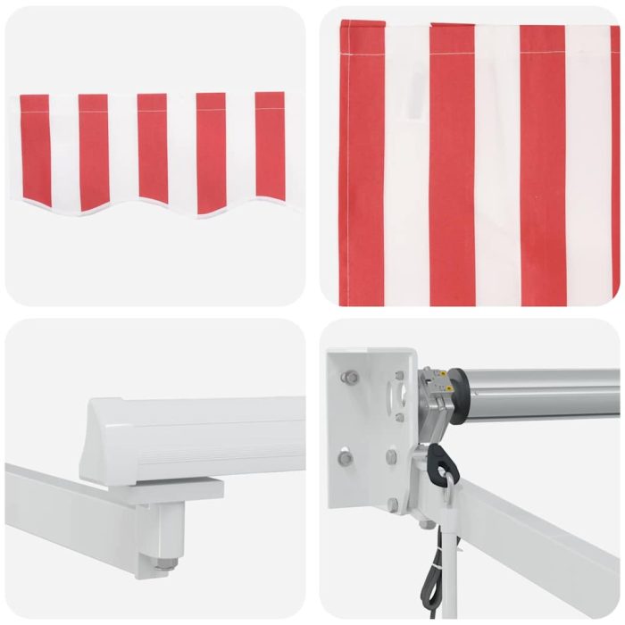 Novaro Behúzható napellenző Piros 300 x 250 cm Poliészter és fém - Image 8