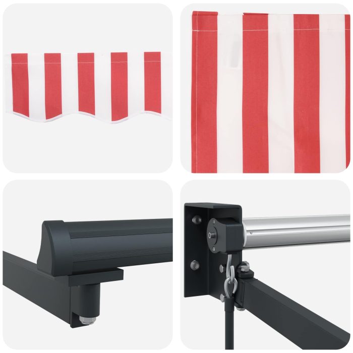 Novaro Behúzható napellenző Piros és Fehér 300 x 250 cm - Image 8
