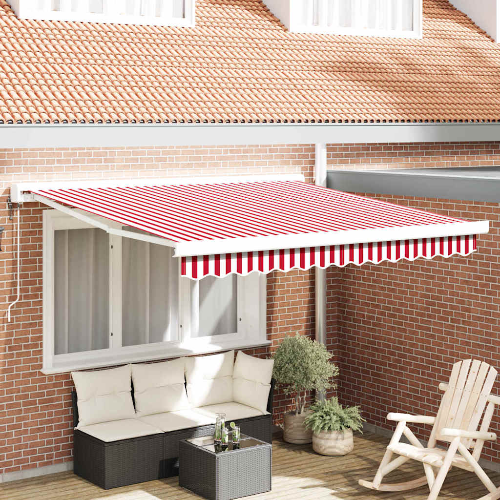 Novaro Behúzható napellenző Piros és Fehér 300 x 250 x 165 cm