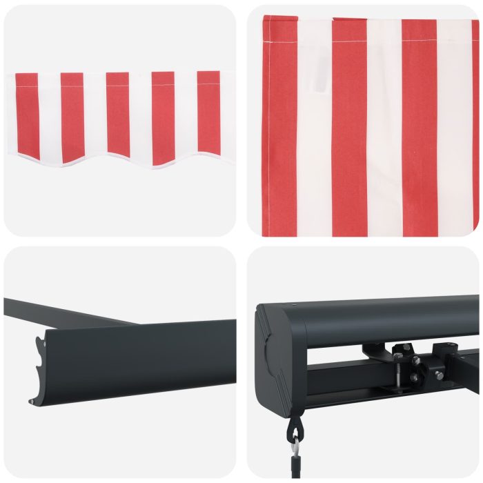 Novaro Behúzható napellenző Piros és Fehér 300 x 250 cm - Image 8