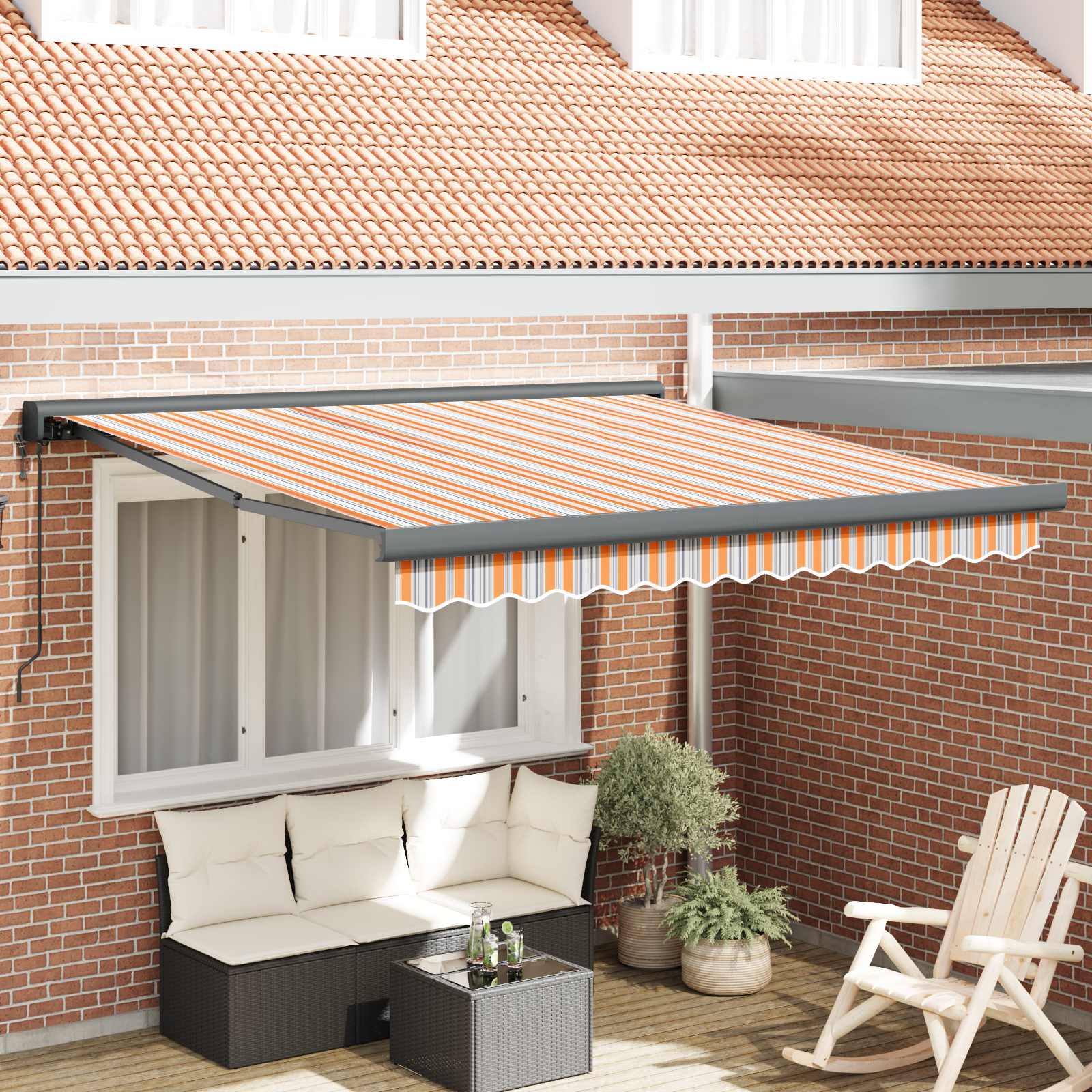 Novaro Behúzható napellenző Sokszínű 300 x 250 x 165 cm Szövet és Fém