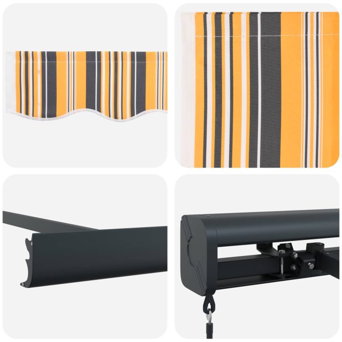 Novaro Behúzható napellenző Sokszínű 300 x 250 cm Vászon és Alumínium - Image 8