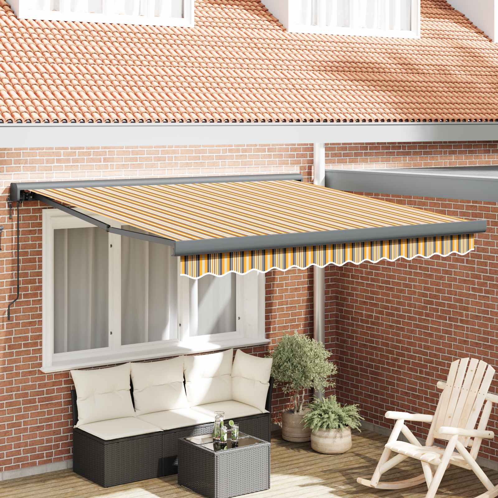 Novaro Behúzható napellenző Sokszínű 300 x 250 x 165 cm Szövet és Fém