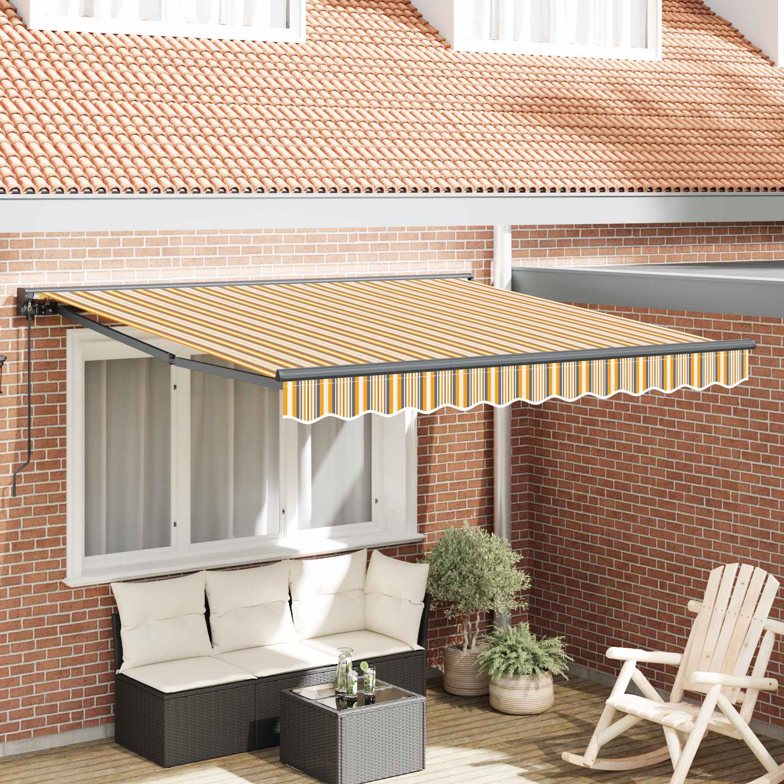 Novaro Napernyő keret Sárga és Szürke 300 x 250 cm