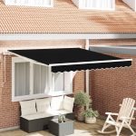 Novaro Behúzható napellenző Fekete 300 x 250 cm Szövet és Alumínium