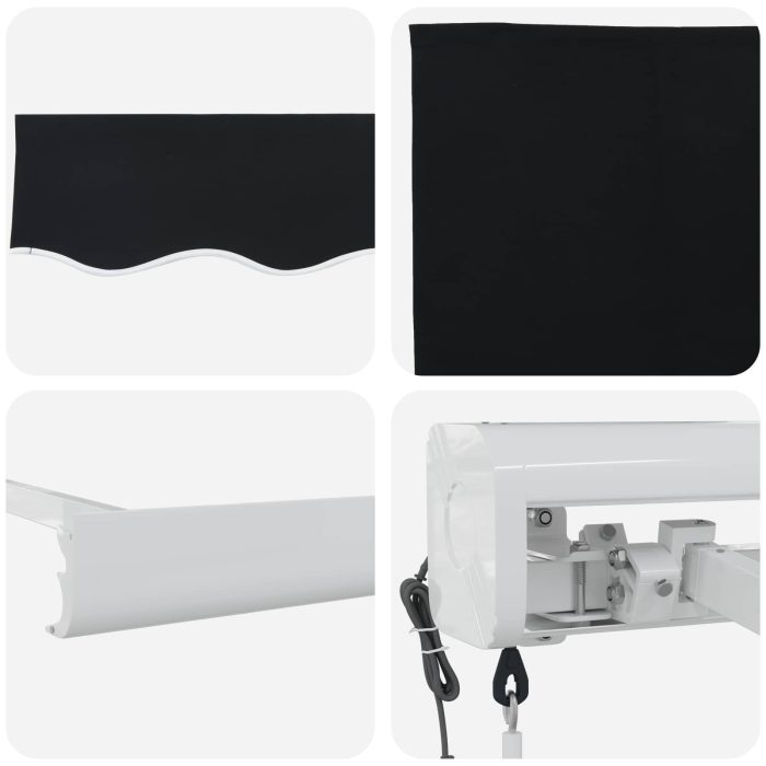 Novaro Behúzható napellenző Fekete 300 x 250 x 165 cm Szövet és Fém - Image 4