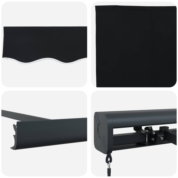 Novaro Behúzható napellenző Fekete 300 x 250 cm Vászon és Alumínium - Image 8