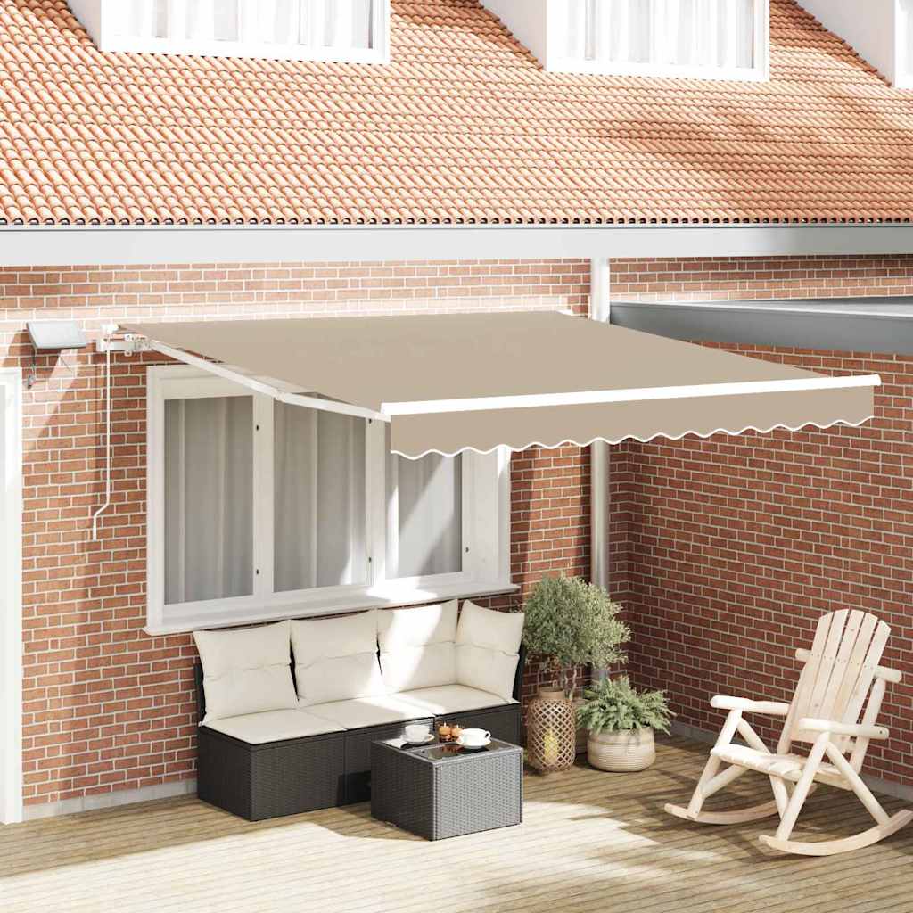 Novaro Behúzható napellenző Bézs 300 x 250 cm Szövet és Alumínium