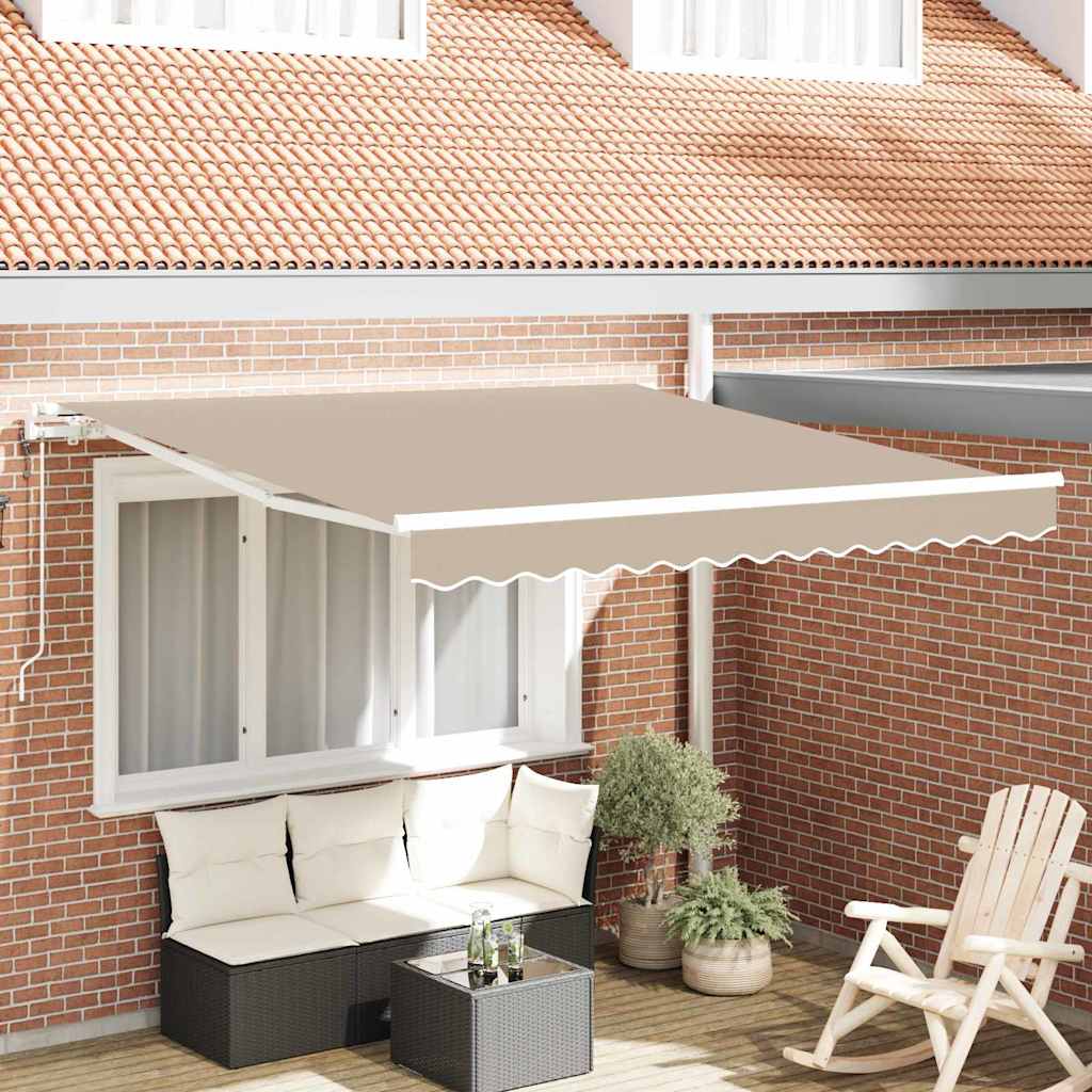 Novaro Behúzható napellenző Bézs 300 x 250 cm Szövet és Alumínium