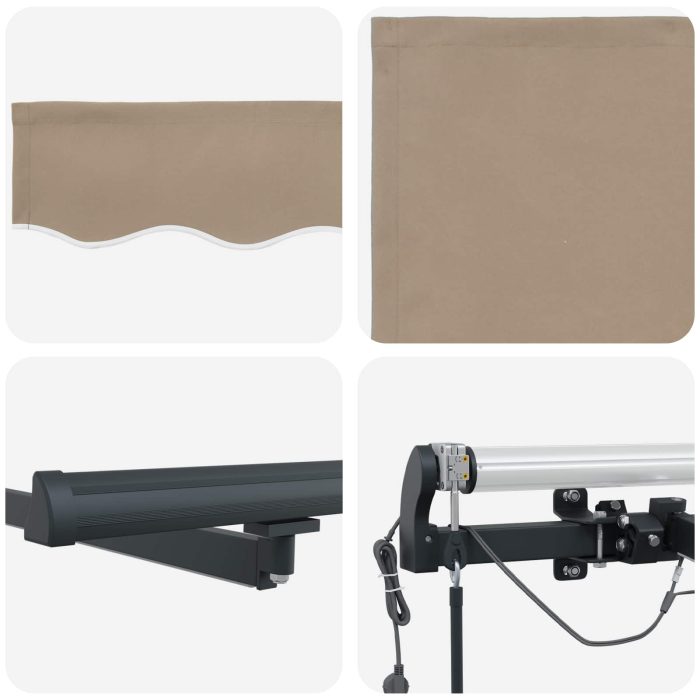 Novaro Behúzható napellenző Bézs 300 x 250 cm Poliészter - Image 10