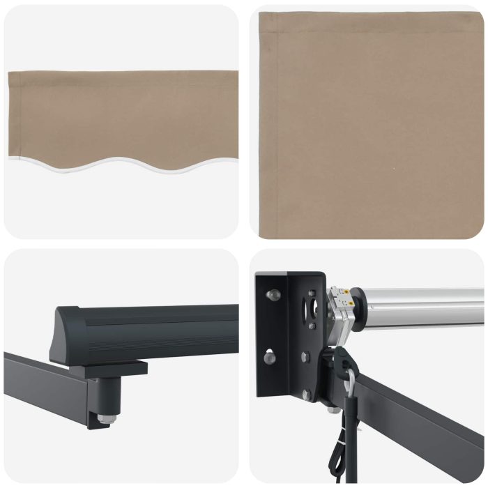 Novaro Behúzható napellenző Bézs 300 x 250 x 165 cm Poliészter és fém - Image 8