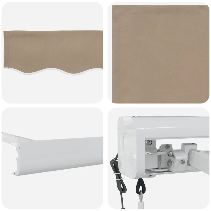 Novaro Behúzható napellenző Bézs 300 x 250 x 165 cm Szövet és Fém - Image 4